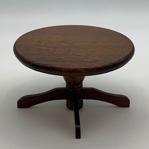 Vintage Dollhouse Miniature Wooden 4" Kitchen Table Dollhouse Furniture Decor